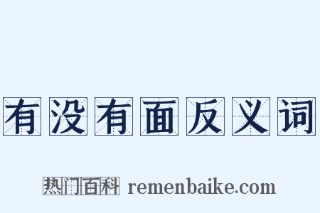 有没有面反义词是什么意思的图片